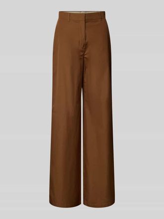 Max Mara Wide Leg Hose aus reiner Baumwolle Modell FAREA in Mittelbraun, Gr&ouml;&szlig;e 38