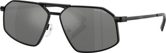 Michael Kors Mar Vista Silver Flash Gradient Mirrored Irregular Mens Sunglasses MK1167 100588 60