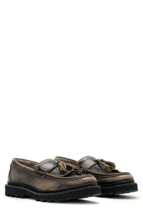AllSaints Skiff Tassel Loafer in Washed Black at Nordstrom, Size 10
