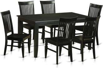 East West Furniture 7 Pcs Dining room sets -Small Kitchen Table and 6 Dining Chairs