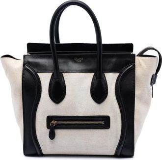 Celine Pre-owned Celine Mini Bicolor Canvas and Leather Luggage Tote Ladies P0LK8G4RI42Q2YSE