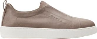 Santoni Victory Slip-On Sneaker - Heren - Sneakers - Beige - 40 EU - Leer - Schoenen