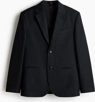 H&M Einreihiger Blazer in Regular Fit - Schwarz