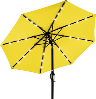 Best Choice Products 10ft Solar LED Lighted Patio Umbrella w/ Tilt Adjustment, UV-Resistant Fabric