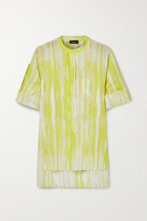 Akris Tunica In Voile Di Cotone A Righe - Giallo