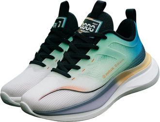 Generic Mens Performance Running Shoes White and Green Cushioned Lightweight Gym Trainer Athletic Sneakers for Running and Training (UK Footwear Size System, 