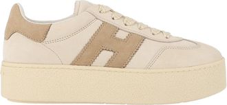 Hogan H698 Calfskin Suede Low-Top Sneakers