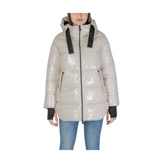 Suns Jassen, Dames, Beige, M, Beige Polyamid Jas & Mantel Collectie