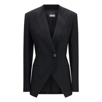 Givenchy Cut-Out Double-Breasted Blazer - Dames - Jassen - Zwart - Maat: S Wol