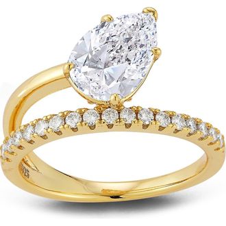 Glaze Jewelry Pear Cut Moissanite Asymmetric Band Ring in Gold at Nordstrom Rack, Size 7