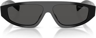 Prada 58mm Irregular Sunglasses in Black /Dark Grey at Nordstrom