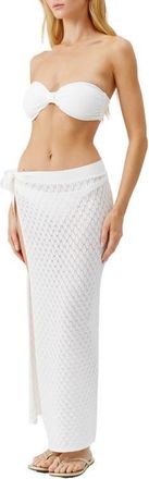 Melissa Odabash Dawn Open Stitch Cover-Up Skirt in Ivory at Nordstrom