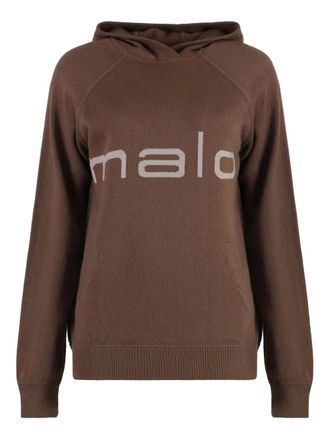 Malo logo-print hoodie - Brown
