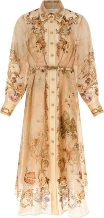 Zimmermann Memento Buttoned Midi Abiti Beige-Donna