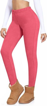 Generic Fleece Leggings for Women Elastic High Waist Thick Thermal Underwear Pants Merino Wool Winter Warm Baselayer Bottoms Soft and Cozy Tights Underwear Lo