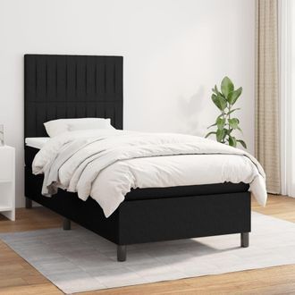 vidaXL Vidaxl - Cama Box Spring Con Colch&oacute;n Tela Negro 100x200 Cm