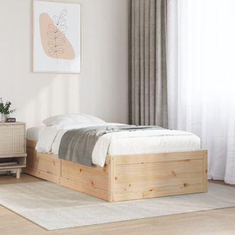 vidaXL Estructura De Cama Sin Colch&oacute;n Madera Maciza Pino 75x190 Cm Vidaxl