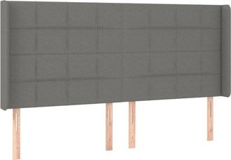 vidaXL Cabecero Con Led De Tela Gris Oscuro 183x16x118/128 Cm Vidaxl