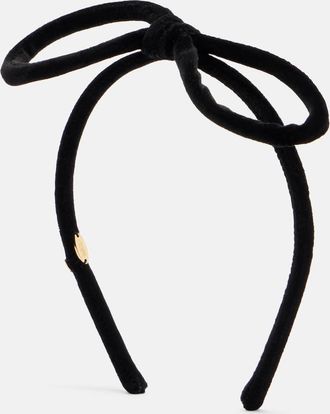 Valentino VLogo cotton velvet headband