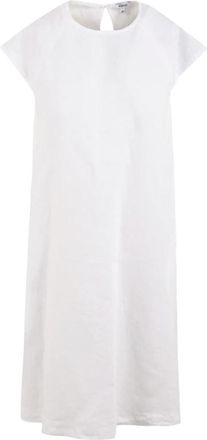 Aspesi Jurk in overhemdstijl - Dames - Casual kleedjes - Wit - L - Linnen - Kleedjes