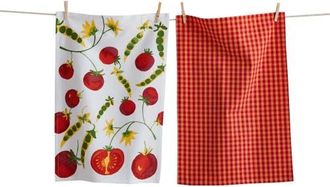Tag Tomatoes And Peas Dishtowel S/2 Red Multi Cotton Everyday at Nordstrom