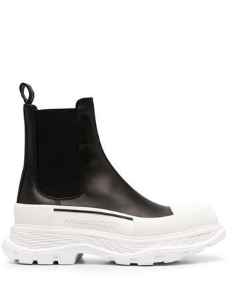 Alexander McQueen chunky-sole Chelsea boots - women - Calf Leather/Calf Leather/Rubber - 39 - Black