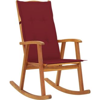 vidaXL Vidaxl - Silla Mecedora Con Cojines Madera Maciza De Acacia