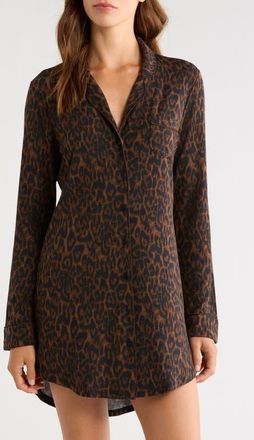 Nordstrom Moonlight Eco Knit Pajamas in Brown- Black Elegant Leopard at Nordstrom, Size 1X