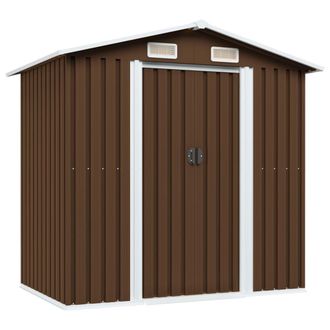 vidaXL Caseta De Almacenamiento Jard&iacute;n Acero Marr&oacute;n 204x132x186 Cm Vidaxl