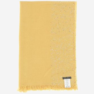 Faliero Sarti Womens New Dalila Scarf Yellow Virgin Wool Scarfs