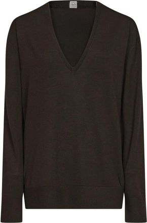 Toteme Maglia Scollo V - Dames - V-hals truien - Bruin - S - Kasjmier - Truien & Vesten
