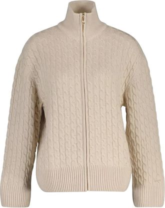GANT Kabelgebreid vest met rits - Beige