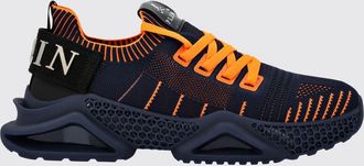 Philipp Plein Sneakers basse in maglia crochet con caviglia elasticizzata e logo