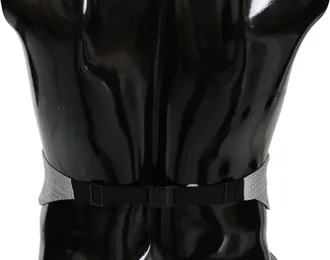Dolce & Gabbana Mens Gray Patterned Waist Belt Silk Cummerbund
