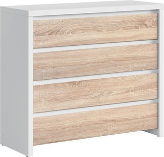 Vente-Unique C&oacute;moda 4 Cajones Soren Blanco Y Madera