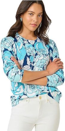 Lilly Pulitzer Tensley Sweater Womens Sweater Capri Blue Rosanna : XXS, Acrylic/Cotton/Polyester