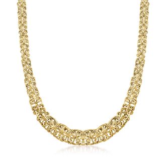 Ross-Simons 14kt Yellow Gold Graduated Byzantine Necklace
