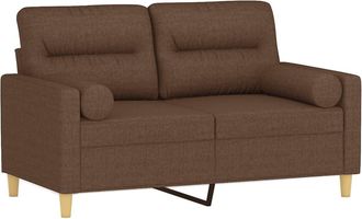 vidaXL Sof&aacute; De 2 Plazas Con Cojines Tela Marr&oacute;n 120 Cm Vidaxl