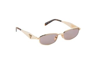 Prada SPRD51C055E5AK Metal Oval Sunglasses - Gold