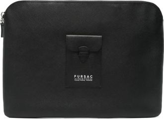 Fursac Borsa porta pc in pelle - Nero