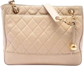 Chanel Pre-owned Quilted Shoulder Bag - Dames - Vintage Schoudertas - Beige - ONE Size - Leer - Vintage
