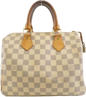 Louis Vuitton Azur White Coated Canvas Boston Bag (Pre-Owned)
