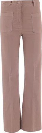 Ql2 Quelledue Flared Stretch Cotton Velvet Pants With Pressed Center Crease