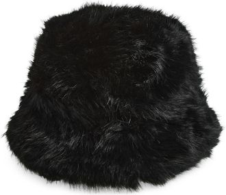 Tasha Extra Fluffy Faux Fur Bucket Hat in Black at Nordstrom Rack