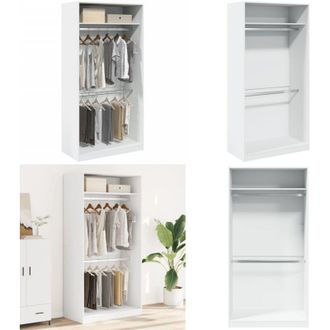 vidaXL Armadio Bianco 100x50x200 cm in Legno Multistrato - Armadio in truciolato - Armadio bianco