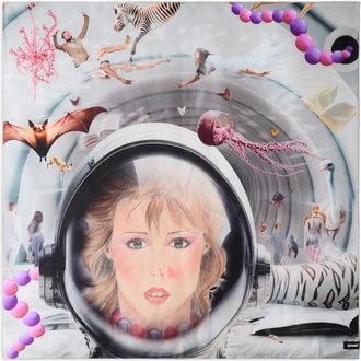 Sunnei Roselyne printed scarf - unisex - Silk - One Size - Grey