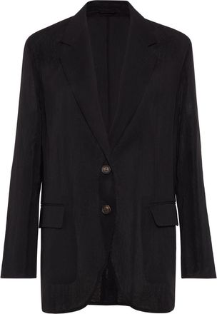 Brunello Cucinelli Blazer in organza - Nero