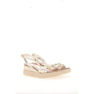 Mjus Sandalen met sleehak, in leer