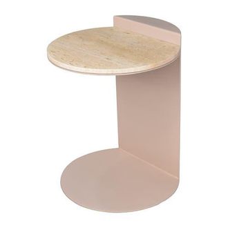 Jonathan Y Designs Evelyn 20 Contemporary Natural Marble/Metal Handmade C-Shaped End Table in Beige/pink Beige at Nordstrom