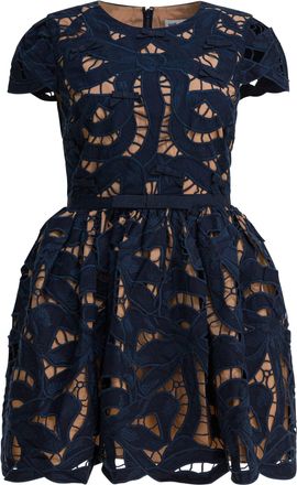 Self Portrait Short Dress With Bow Abiti Blu-Donna